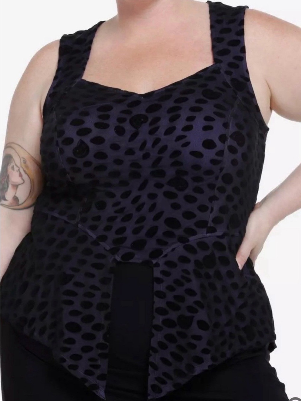 Hot Topic Her Universe Disney Ursula Black Purple Polka Dot Sweetheart Tank